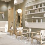 Nowoczesny i elegancki projekt wnętrza profesjonalnego salonu piękności i spa z luksusowym wnętrzem