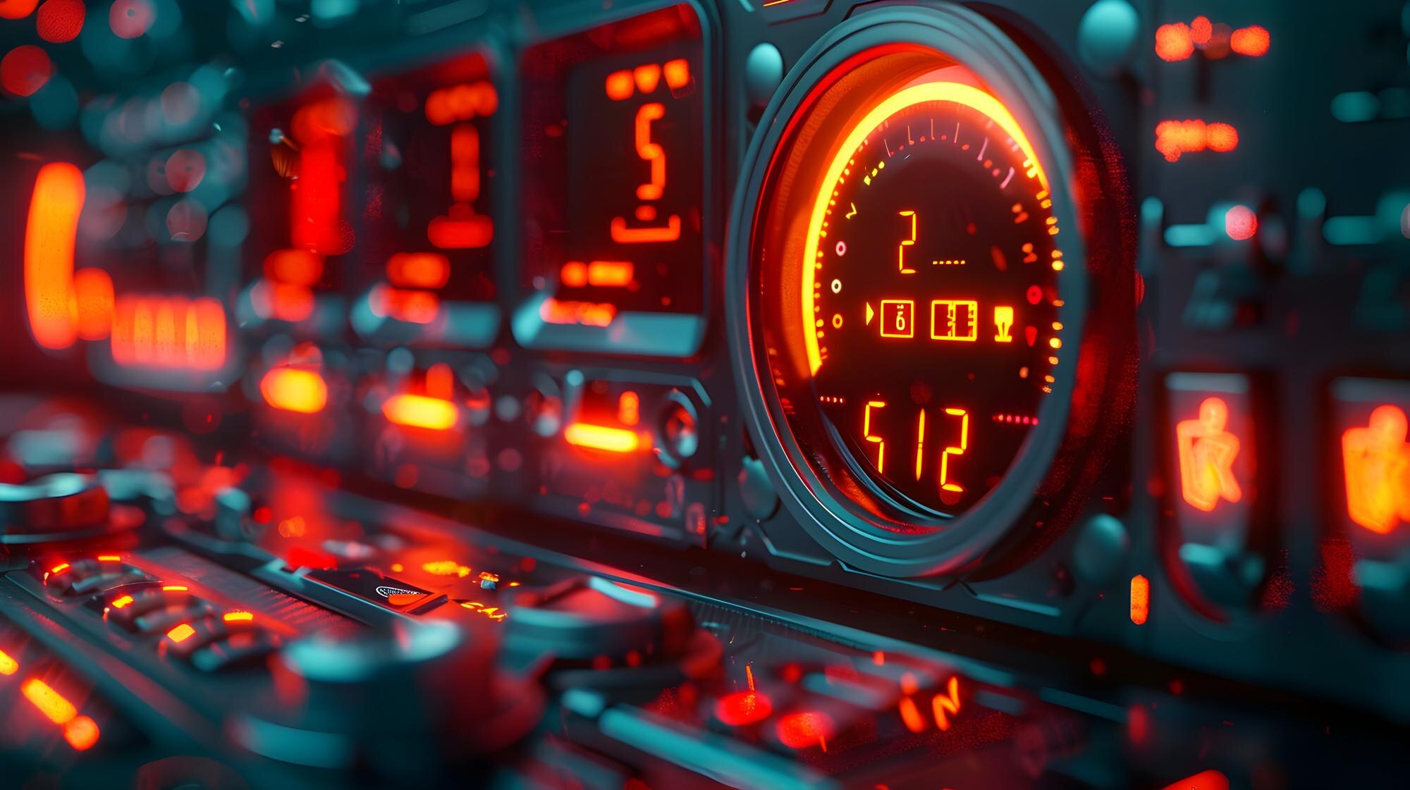 Fotorealistyczna ikona ładowania samochodu elektrycznego i licznik baterii symbolizujące moc i wydajność z pustą przestrzenią